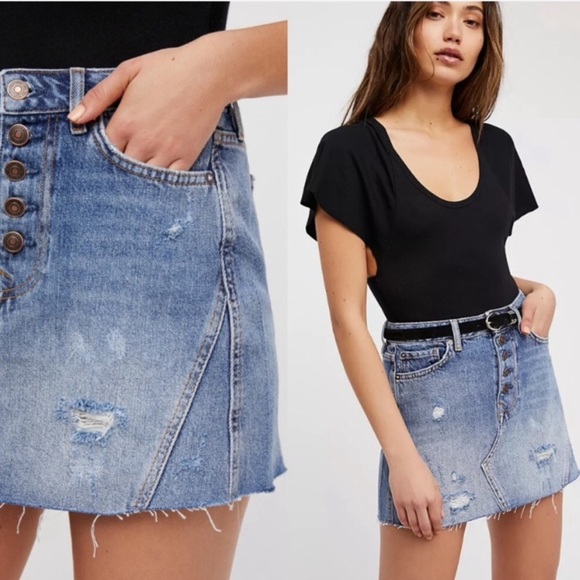 Free People Dresses & Skirts - We The Free People Denim Jean A-line Skirt 30